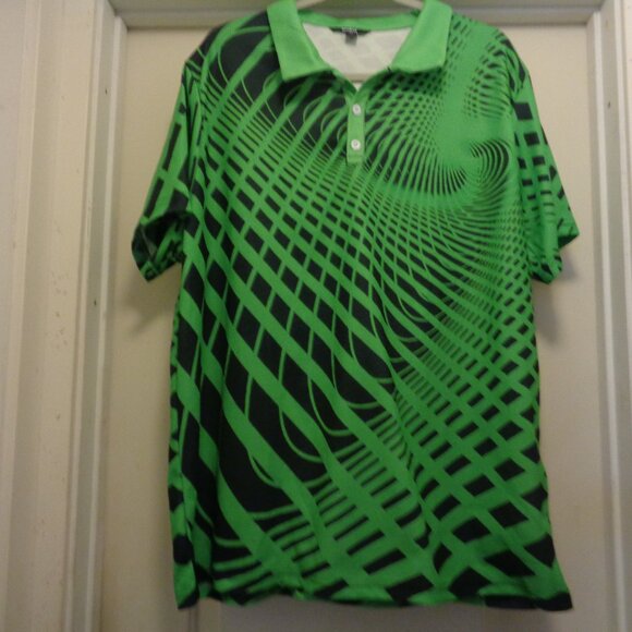 60S STYLED MOD OP ART MENS POLO SHIRT WOWIE BY OUKU 2 X L - Picture 5 of 7